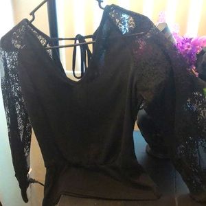 Lace tie blouse
